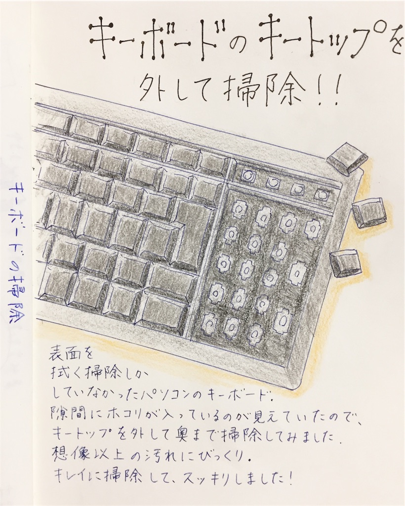 簡単にキーを外せます キーボードを分解して掃除しました 白と色々